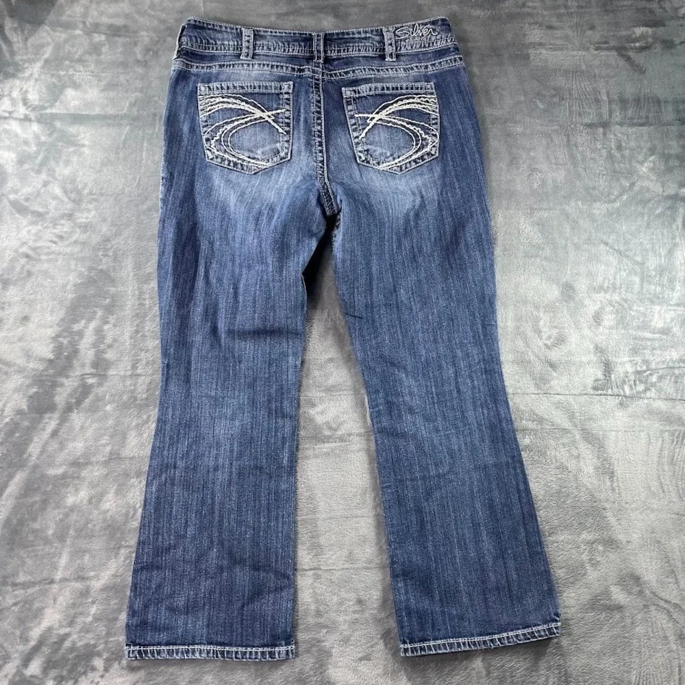 Silver Jeans Womens 36x29 Suki Boot Cut Blue Denim Thick Stitch Medium Wash - Picture 5 of 10